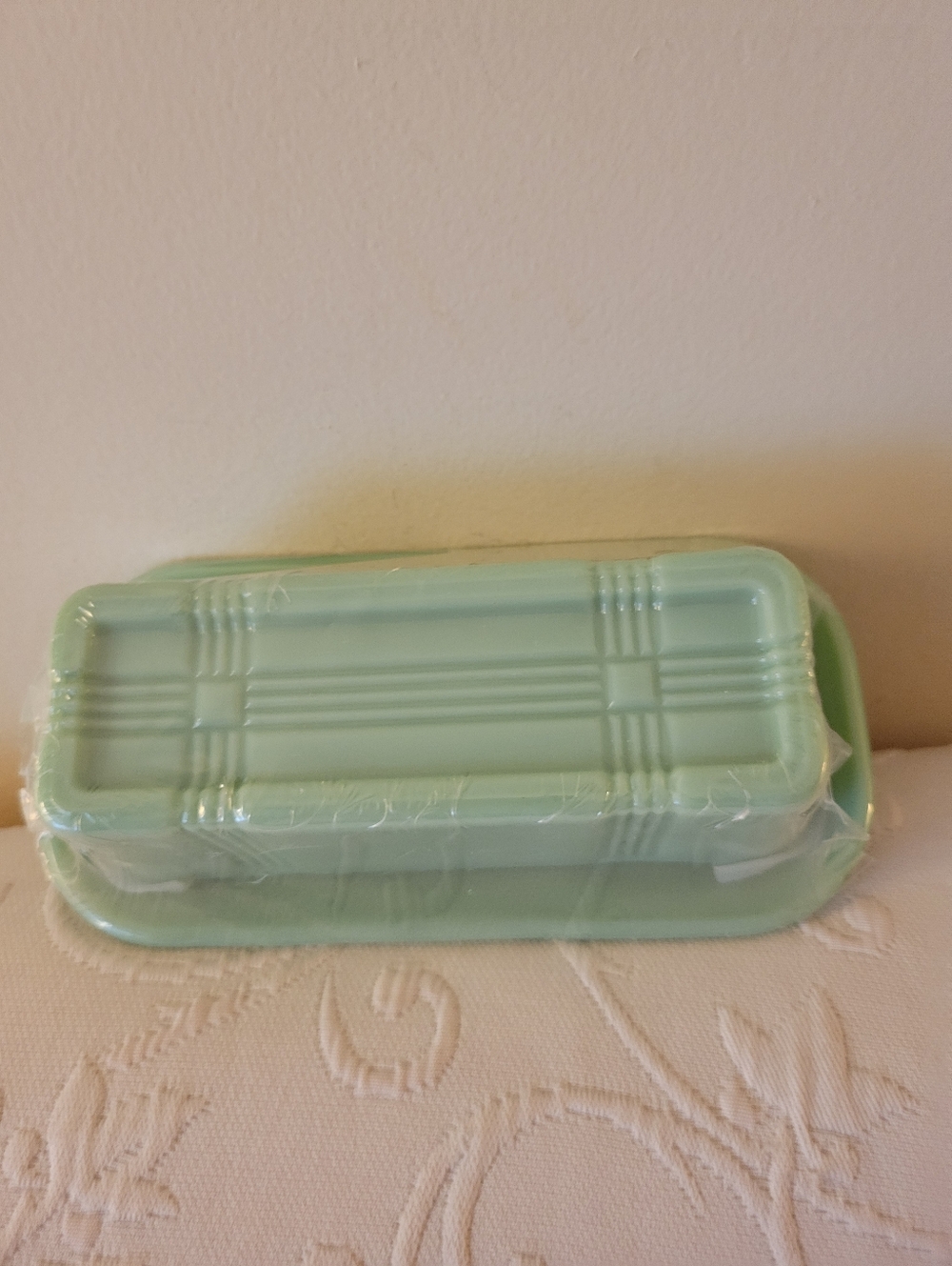 Jadeite Glass Collection Butter Dish. Inspired By Mid Century Opaque Collection. - Picture 4 of 4